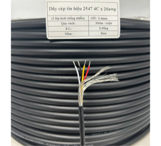 Dây cáp tín hiệu 2547 4 lõi 26awg - 1 lớp lưới chống nhiễu