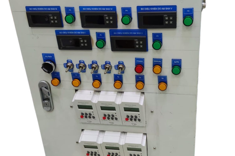 Tủ Điều Khiển Độ Ẩm Và Hẹn Giờ Tự Động 5 Sàn Nhà Yến (5 Bộ Đo Độ Ẩm HC-110M & 6 Timer)