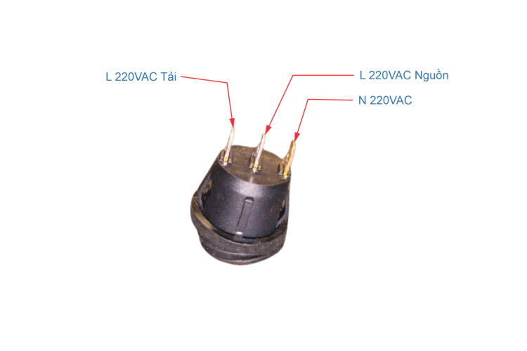 Công tắc bập bênh có đèn báo 3 chân 220VAC KCD1-106VW
