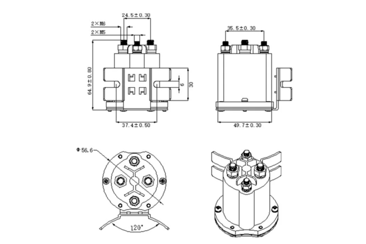 Khởi Động Từ / Rơ Le Dòng Điện Một Chiều DC Contactor T1215-125/48V H